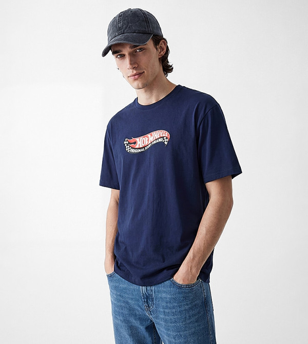 LC Waikiki  heritage-tartan - Navy Round Neck T-Shirts