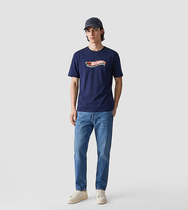 LC Waikiki  heritage-tartan - Navy Round Neck T-Shirts