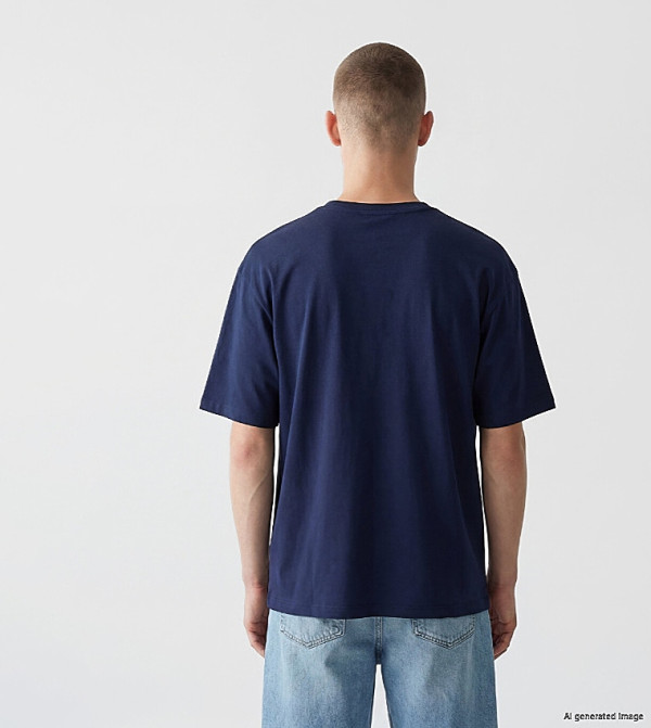 LC Waikiki  heritage-tartan - Navy Round Neck T-Shirts