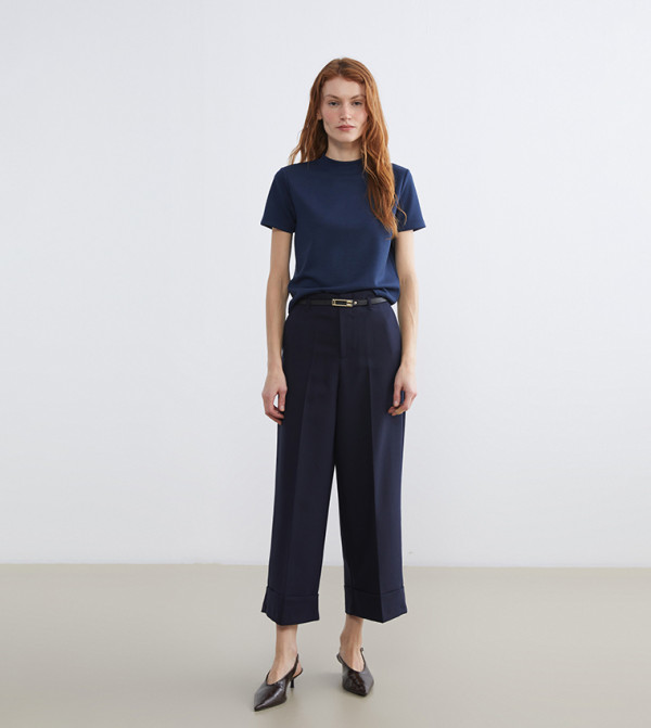 LC Waikiki  T-Shirts - Blue Short Sleeve T-Shirts