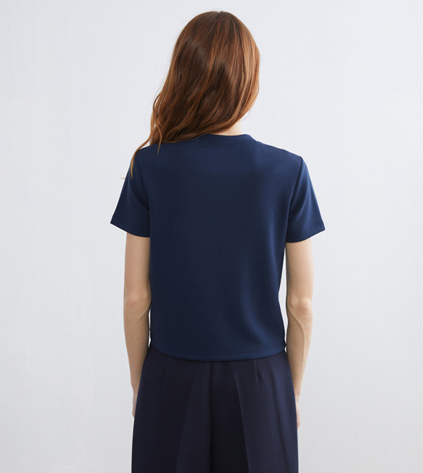 LC Waikiki  T-Shirts - Blue Short Sleeve T-Shirts