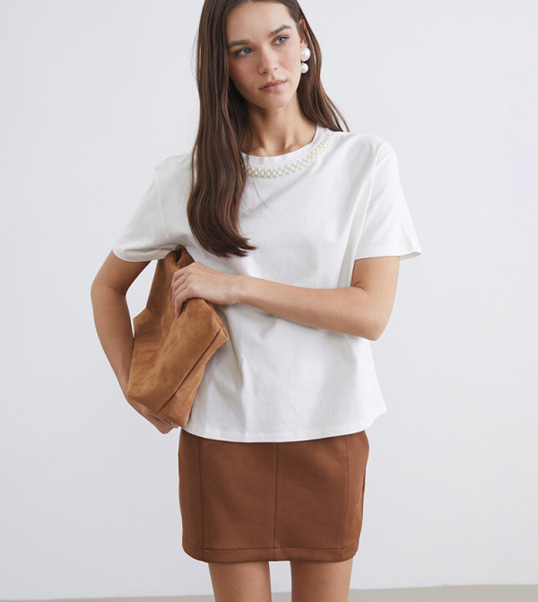 اٍل سي واي كيكي  تيشيرتات كاجوال - أبيض  Short Sleeve T-Shirts
