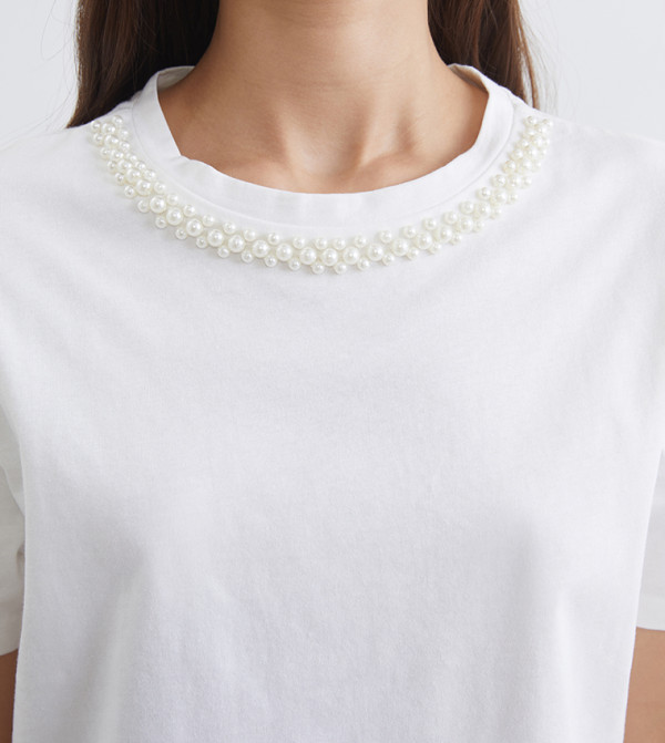 اٍل سي واي كيكي  تيشيرتات كاجوال - أبيض  Short Sleeve T-Shirts