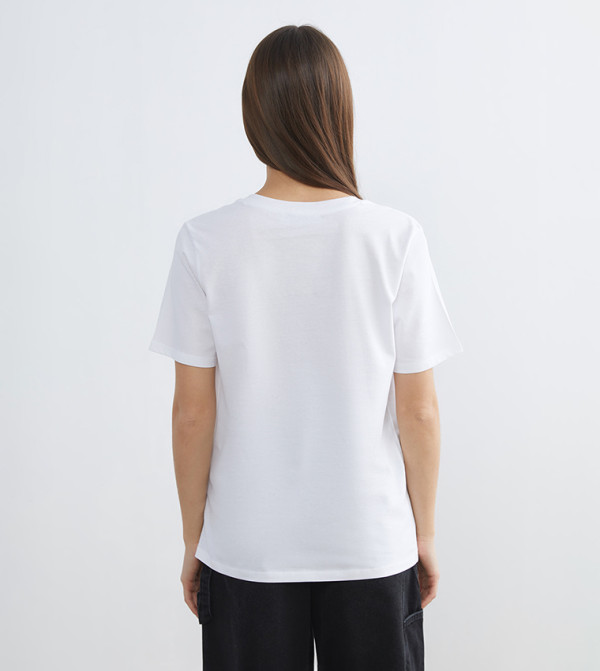 LC Waikiki  T-Shirts - White Short Sleeve T-Shirts