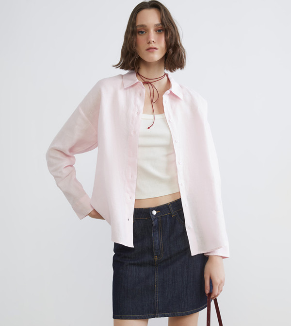 LC Waikiki  warm-hues-w - Light Pink Shirts