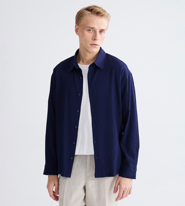 LC Waikiki Shirts - Navy Long Sleeves
