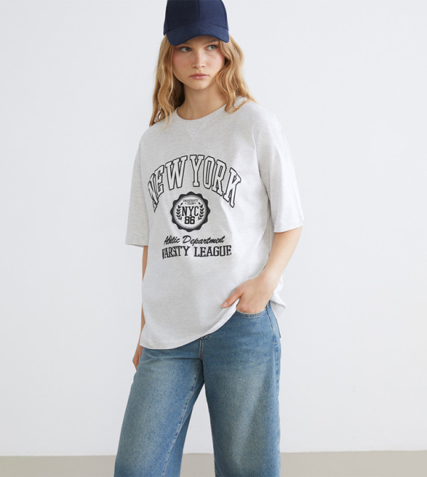 اٍل سي واي كيكي  - LIGHT GREY Short Sleeve T-Shirts