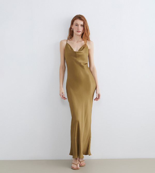 LC Waikiki Dresses - Khaki Maxi Dresses