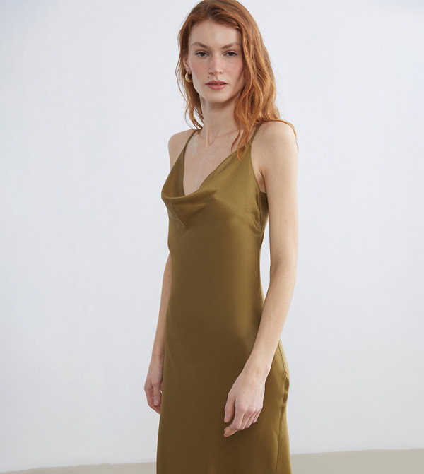 LC Waikiki Dresses - Khaki Maxi Dresses