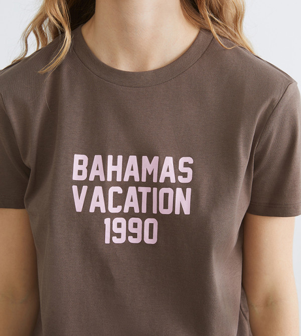 LC Waikiki LC Waikiki - Brown Short Sleeve T-Shirts