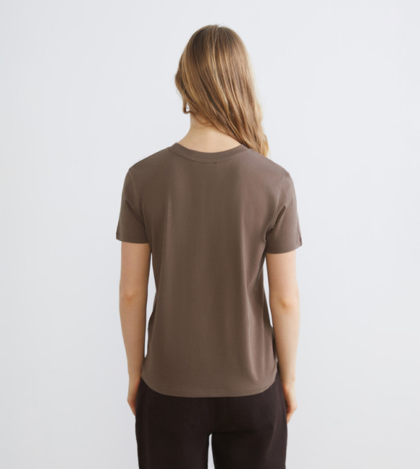 LC Waikiki LC Waikiki - Brown Short Sleeve T-Shirts