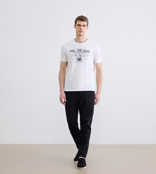 اٍل سي واي كيكي  ملابس - أبيض Round Neck T-Shirts