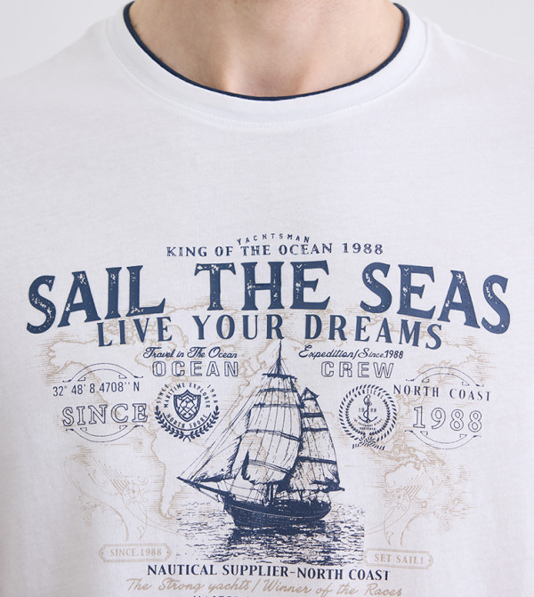 اٍل سي واي كيكي  ملابس - أبيض Round Neck T-Shirts