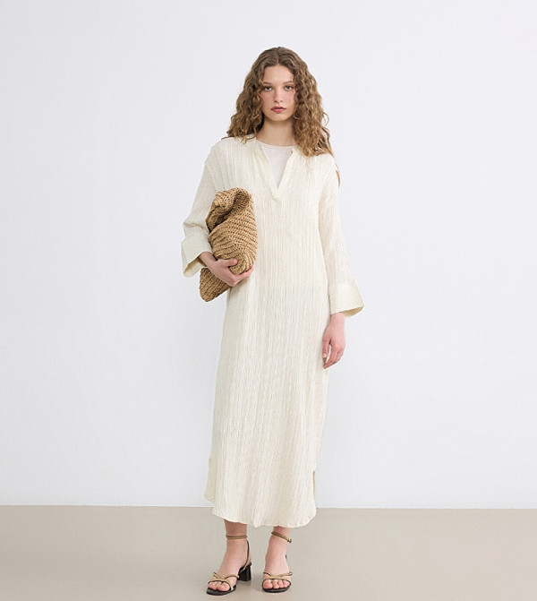 LC Waikiki  Midi Dresses - Beige Midi Dresses
