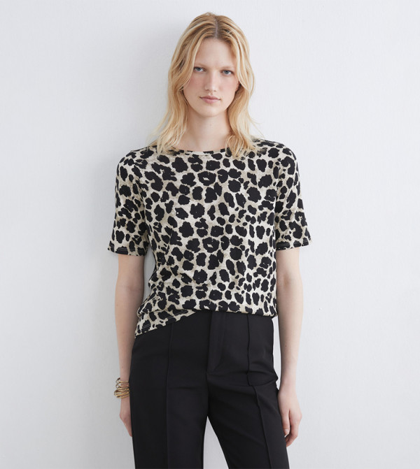 LC Waikiki  T-Shirts - Brown Short Sleeve T-Shirts