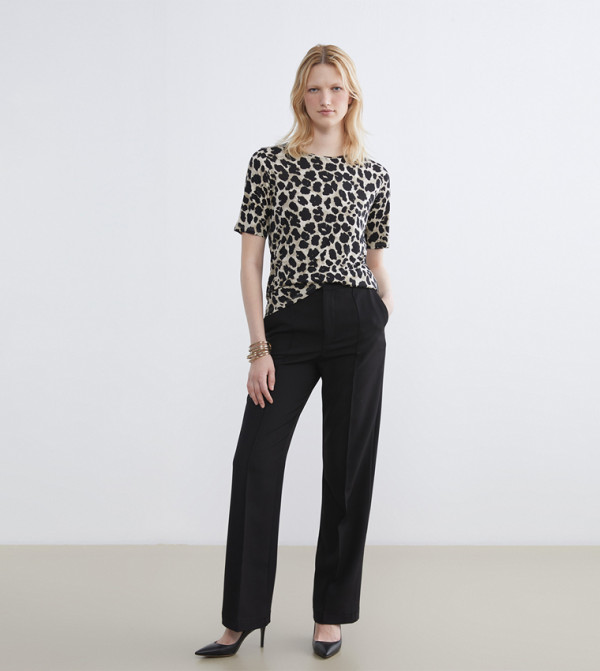 LC Waikiki  T-Shirts - Brown Short Sleeve T-Shirts