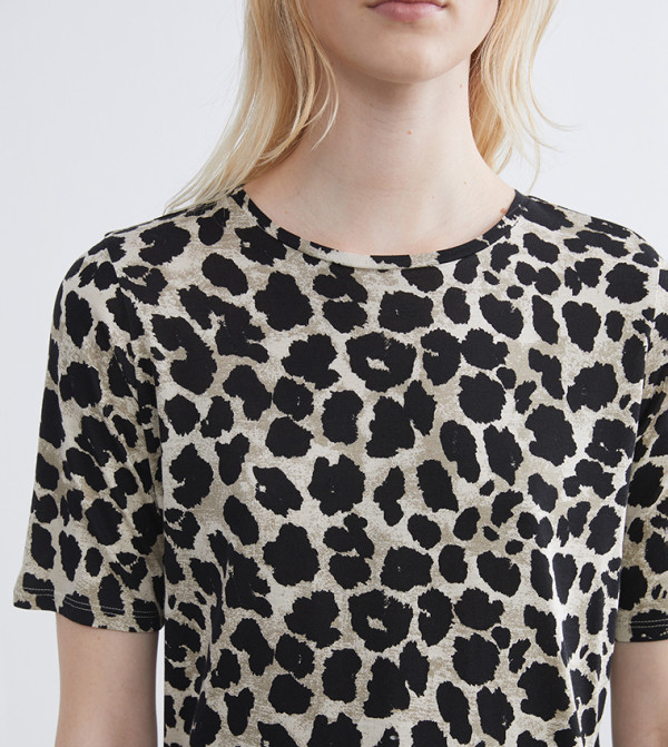 LC Waikiki  T-Shirts - Brown Short Sleeve T-Shirts