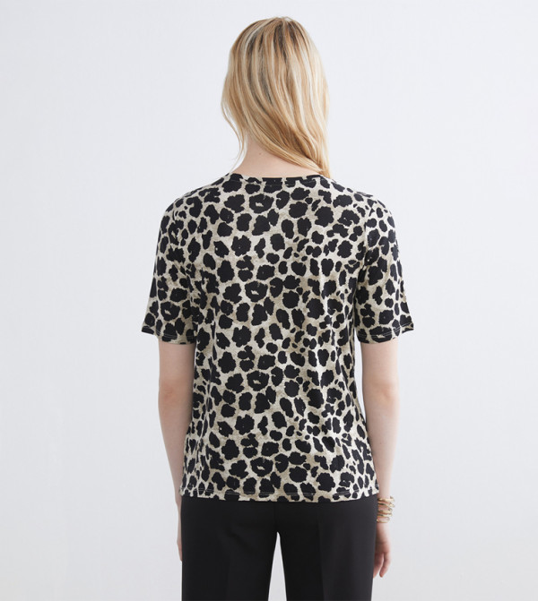 LC Waikiki  T-Shirts - Brown Short Sleeve T-Shirts