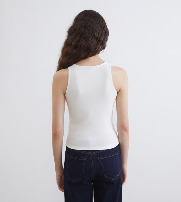 LC Waikiki  Clothing - White Sleeveless Tops