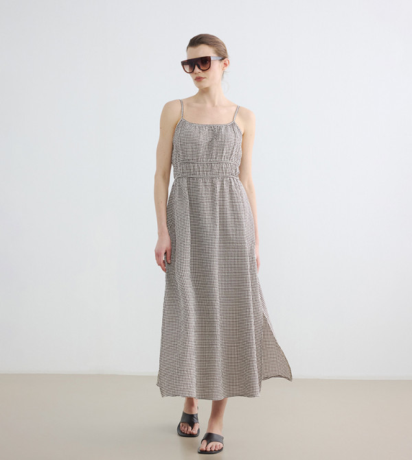 اٍل سي واي كيكي pretty-in-prints-w - بني Midi Dresses