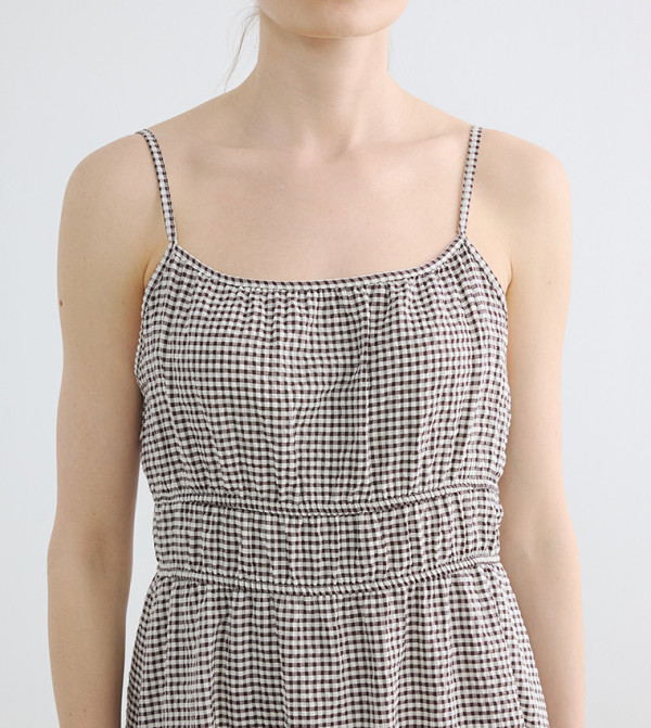 اٍل سي واي كيكي pretty-in-prints-w - بني Midi Dresses