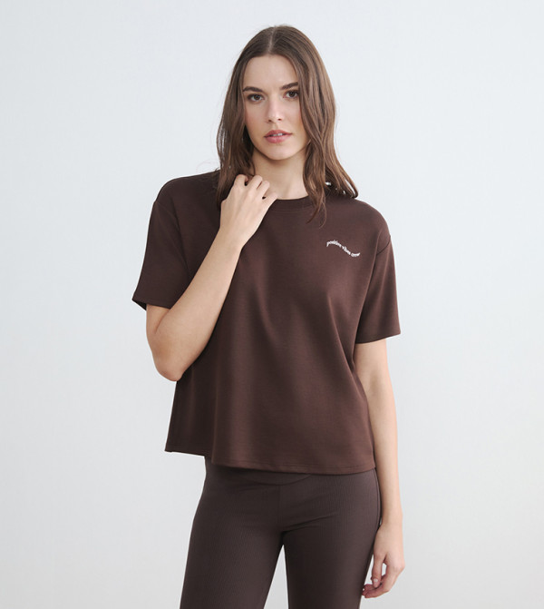 اٍل سي واي كيكي maternity-curation - بني داكن Short Sleeve T-Shirts