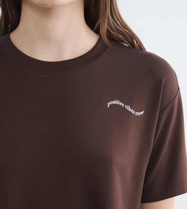 اٍل سي واي كيكي maternity-curation - بني داكن Short Sleeve T-Shirts