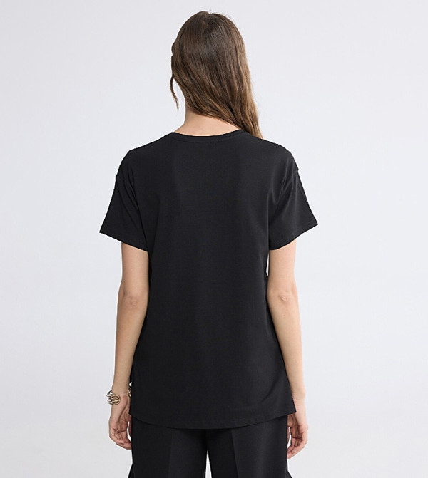 اٍل سي واي كيكي  تيشيرتات كاجوال - أسود Short Sleeve T-Shirts