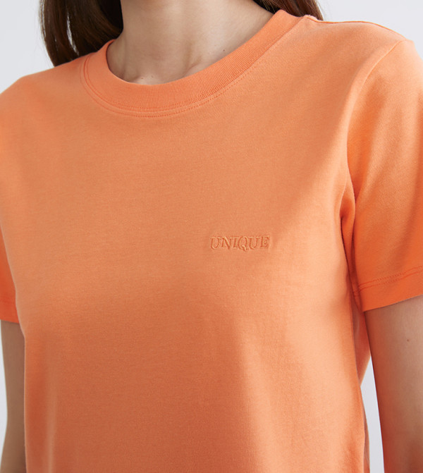 LC Waikiki Short Sleeve T-Shirts - Orange Short Sleeve T-Shirts