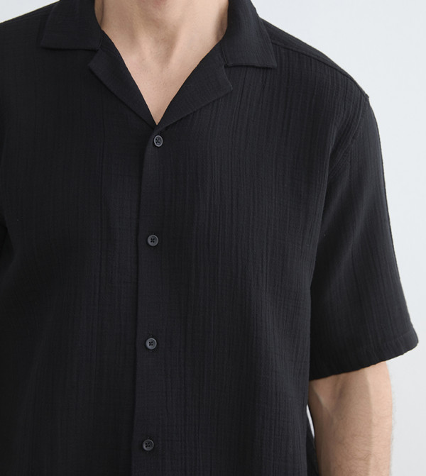 LC Waikiki  Shirts - BLACK Short Sleeves