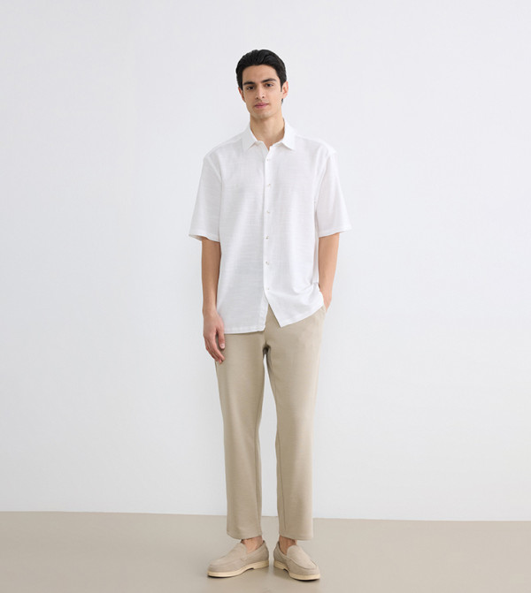 LC Waikiki Shirts - Ecru Short Sleeves
