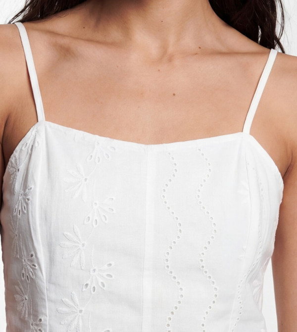 اٍل سي واي كيكي  توبات بلا أكمام  - أبيض Sleeveless Tops