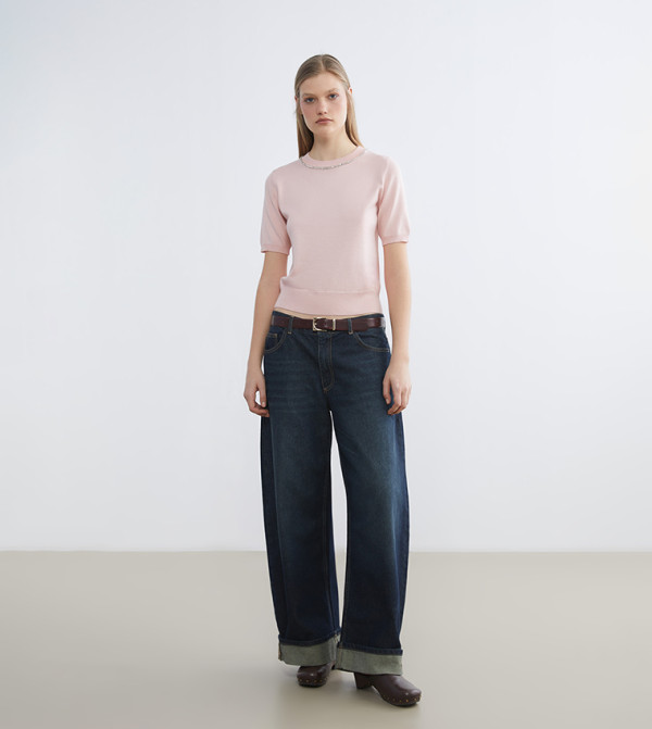 LC Waikiki Sweaters - Pink Round Neck Sweaters
