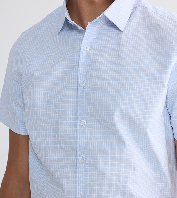 LC Waikiki  Formal Shirts - Blue Short Sleeves