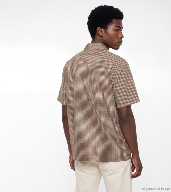 LC Waikiki heritage-tartan - Brown Short Sleeves