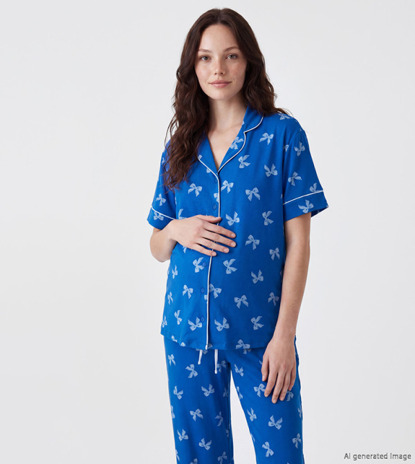 اٍل سي واي كيكي  maternity-curation - أزرق غامق  ملابس النوم