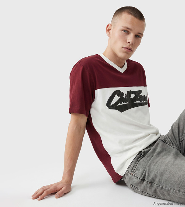 LC Waikiki V-Neck T-Shirts - Cream V-Neck T-Shirts