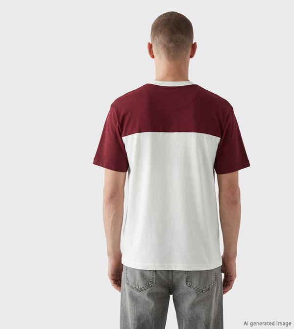 LC Waikiki V-Neck T-Shirts - Cream V-Neck T-Shirts