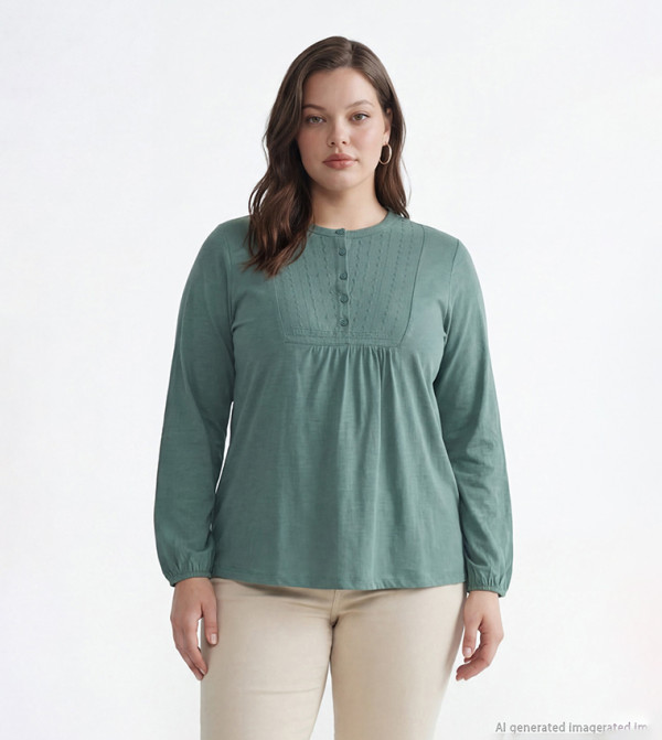 LC Waikiki  Casual Tops - Green Casual Tops