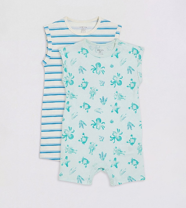 LC Waikiki  nautical-sharks-sea-life - Turquoise Multi pack/Value packs