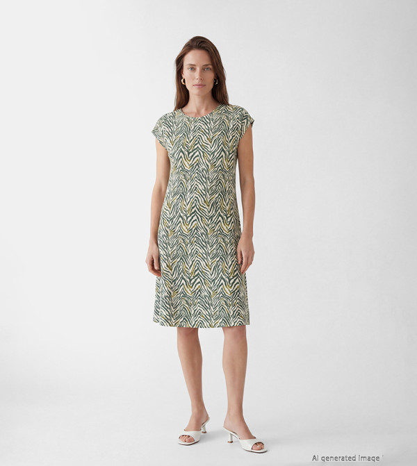 اٍل سي واي كيكي pretty-in-prints-w - بيج Midi Dresses