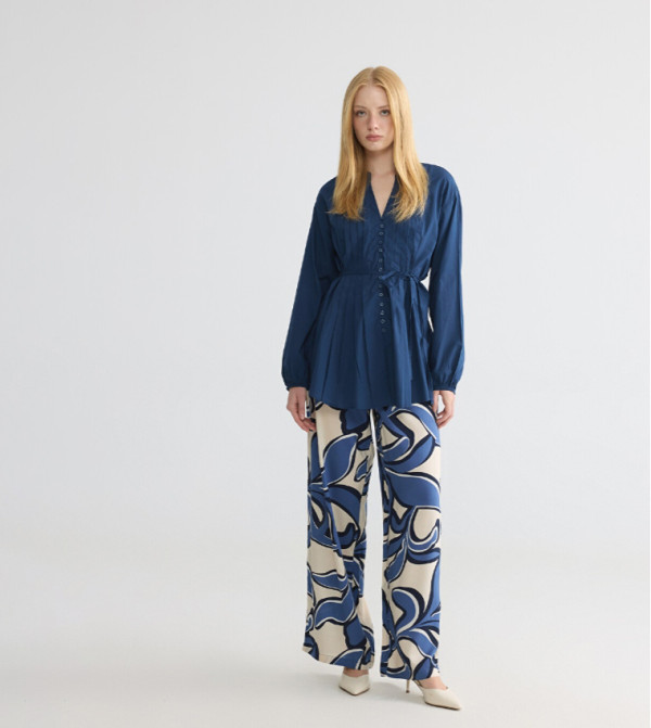 LC Waikiki the-high-neck-shift - Blue Tunics