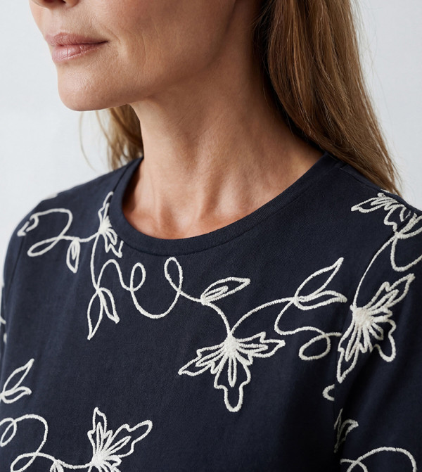 اٍل سي واي كيكي  تيشيرتات - كحلي Long Sleeve T-Shirts
