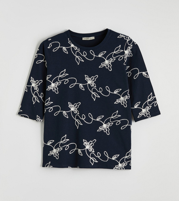 اٍل سي واي كيكي  تيشيرتات - كحلي Long Sleeve T-Shirts