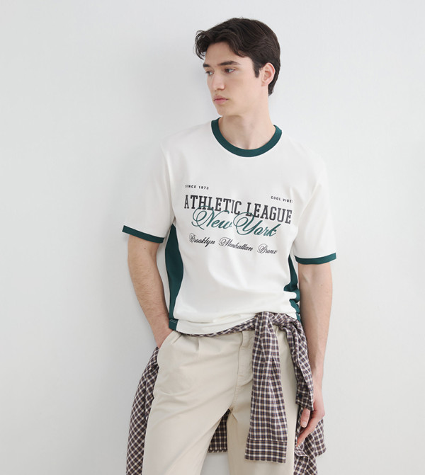 اٍل سي واي كيكي  ملابس - أبيض Round Neck T-Shirts