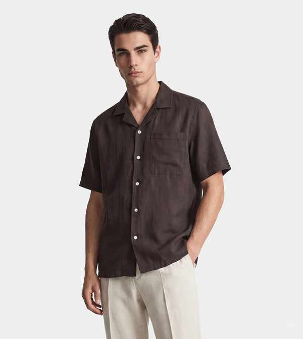 LC Waikiki Shirts - Brown Short Sleeves
