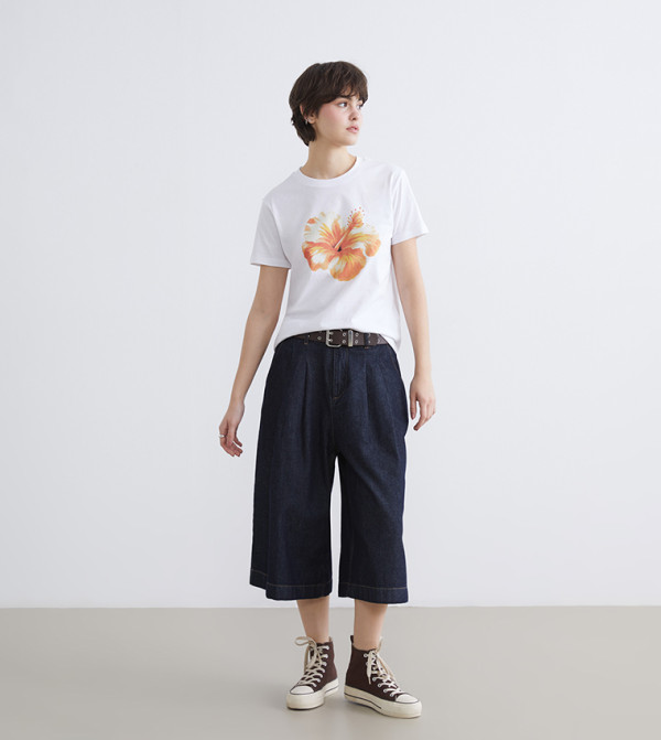اٍل سي واي كيكي  تيشيرتات كاجوال - أبيض Short Sleeve T-Shirts