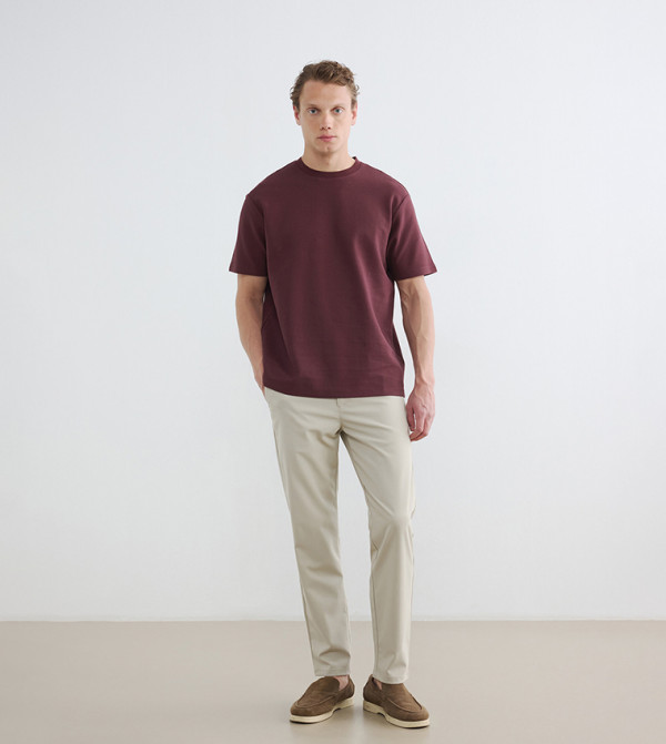 LC Waikiki LC Waikiki - Maroon Round Neck T-Shirts