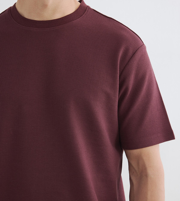 LC Waikiki LC Waikiki - Maroon Round Neck T-Shirts