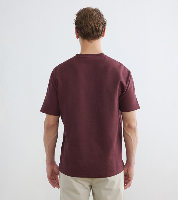 LC Waikiki LC Waikiki - Maroon Round Neck T-Shirts